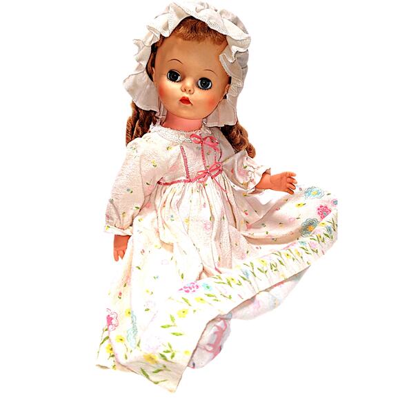 19" Vintage Straight Leg Blonde Blue Eyes Doll By Eegee - Picture 3 of 14